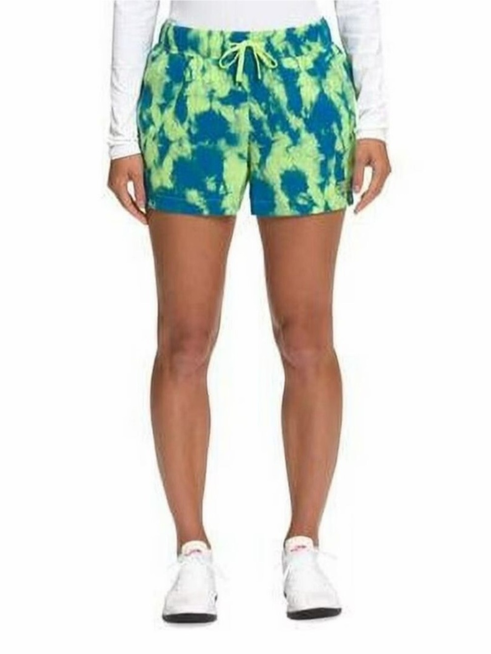 NWT The North Face Printed Class V Sharp Blue and Neon Green Tie Dye Shorts